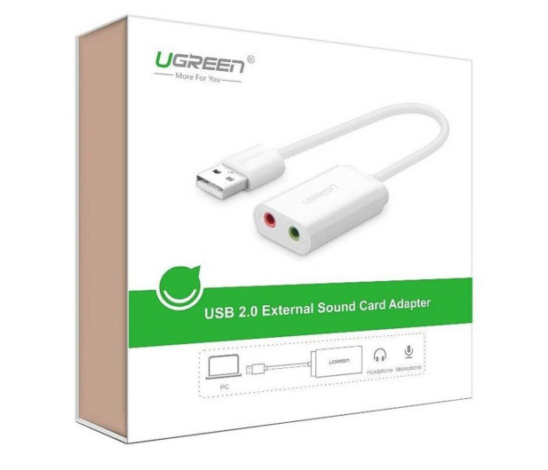 UGREEN US205 Zewnętrzna karta dźwiękowa USB 15cm biała 6957303831432 - 1257640 - zdjęcie 3